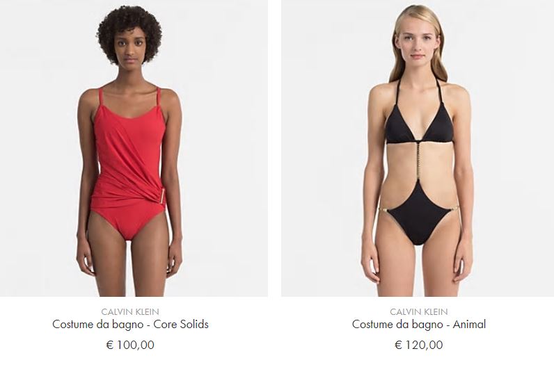 Costume intero e trikini Calvin Klein 2018