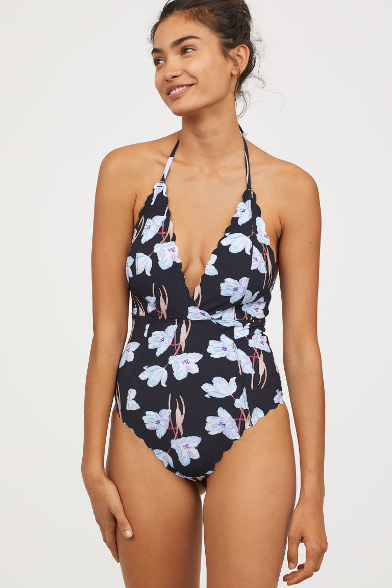 Costume intero fantasia floreale con scollo a V HM