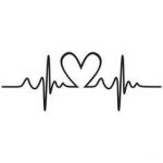 Disegno per tatuaggio battito cardiaco con cuore in mezzo