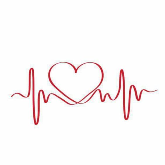 Disegno per tatuaggio con elettrocardiogramma e cuore