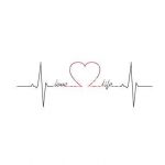 Idea Disegno per tatuaggio battito cardiaco con cuore e parole