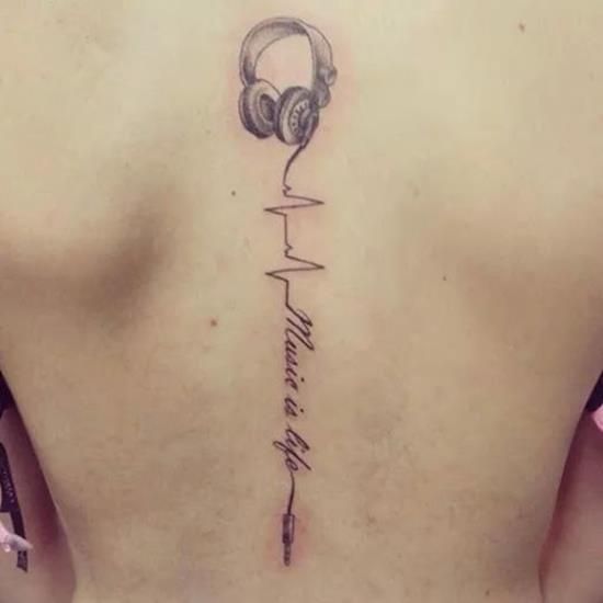 Tatuaggio battito cardiaco ECG per gli amanti della musica