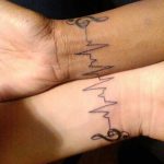 Tatuaggio di coppia elettrocardiogramma
