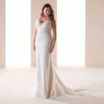 Abito da sposa a sirena in pizzo taglie forti linea Nicole Curvy mod CVAB19712