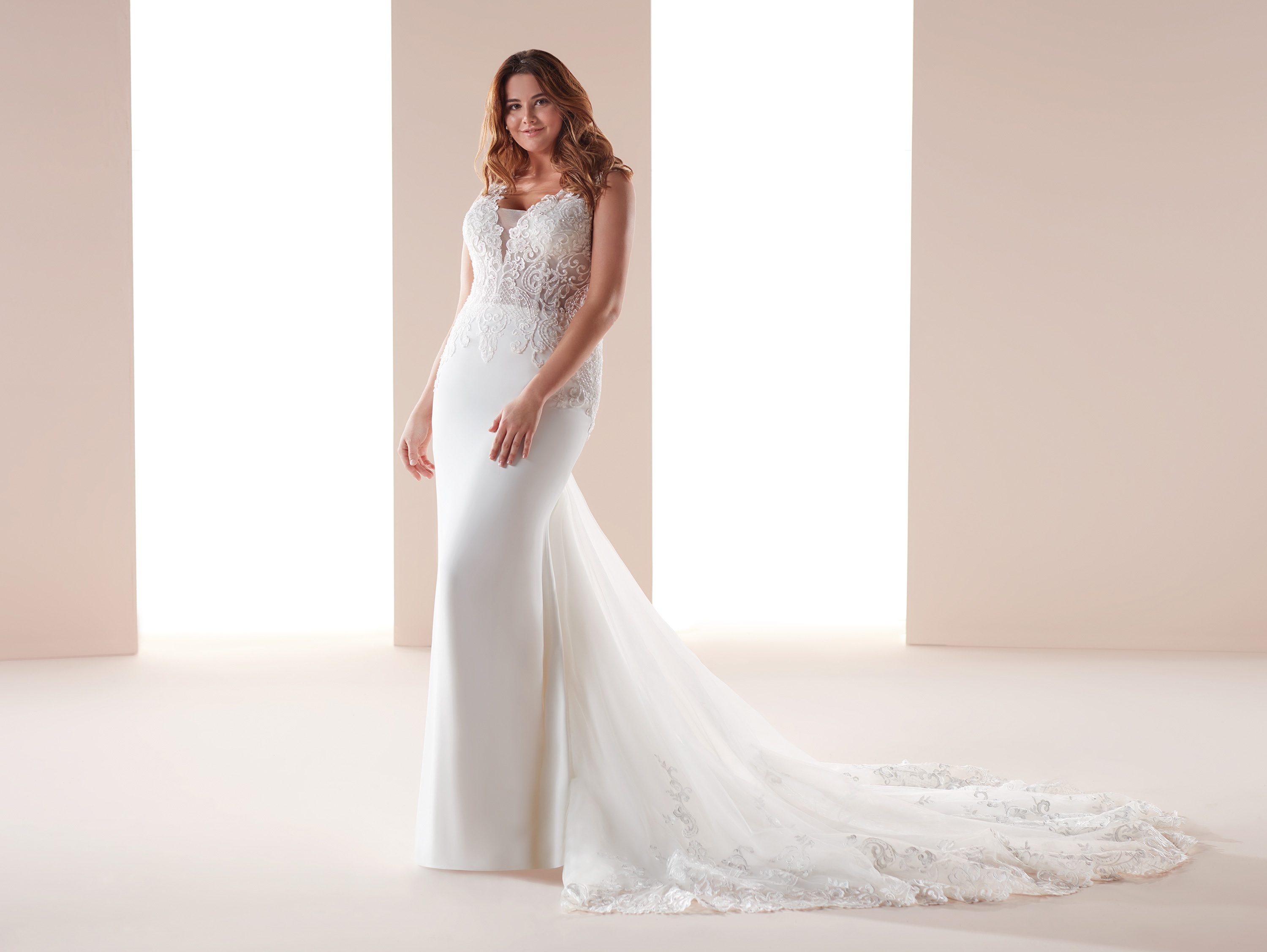 Abito da sposa a sirena taglie forti Nicole Spose 2019 mod CVAB19711