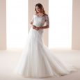 Abito da sposa con le maniche a tre quarti mod CVAB19714 Nicole Spose Curves