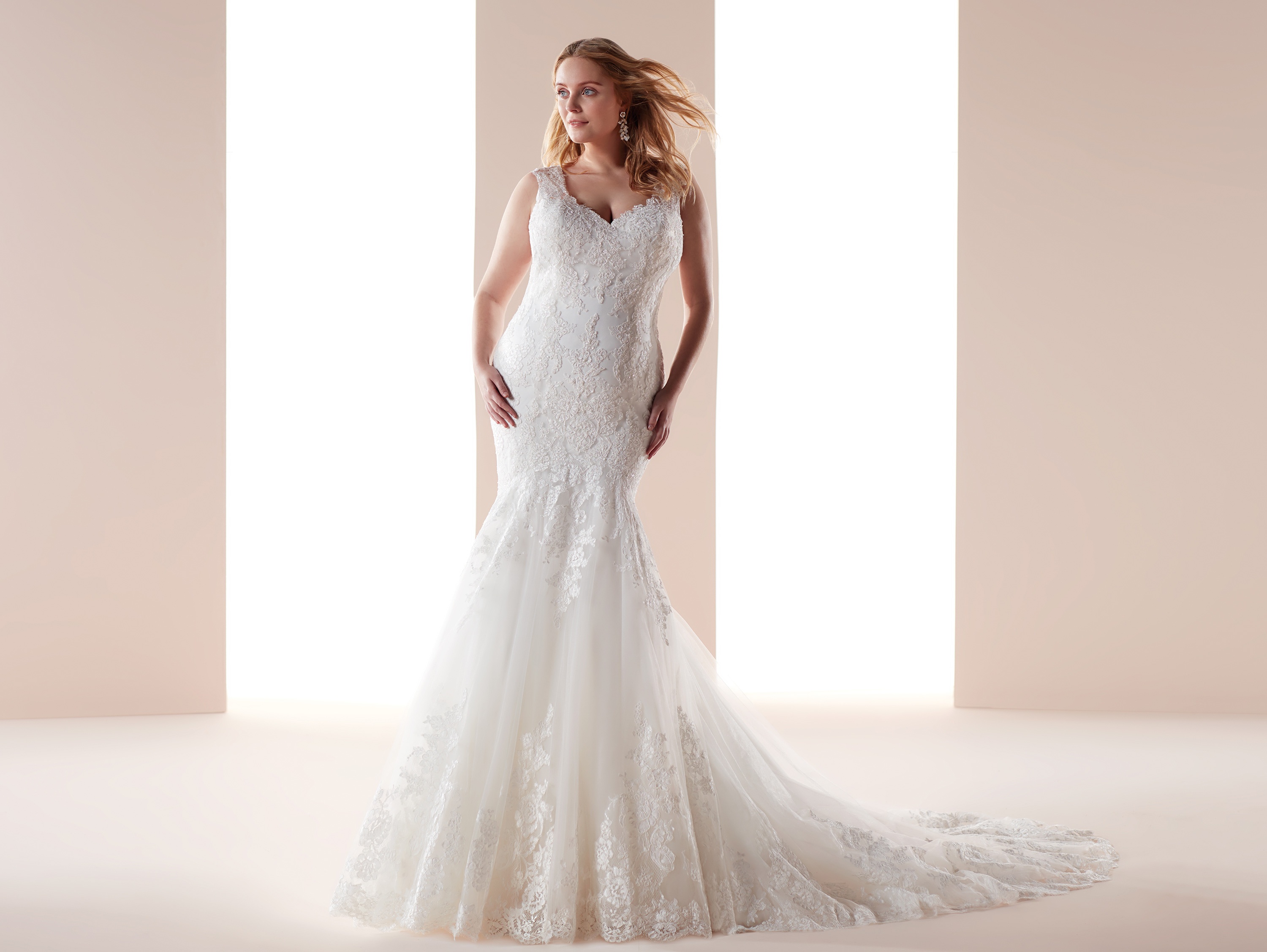 Abito da sposa curvy a sirena 2019 mod CVAB19710