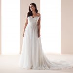 Abito da sposa scivolato taglie forti Nicole Spose Curves 2019 mod CVAB19705