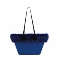 Borsa O Bag O Knit con bordo in ecopelliccia