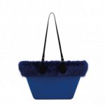 Borsa O Bag O Knit con bordo in ecopelliccia
