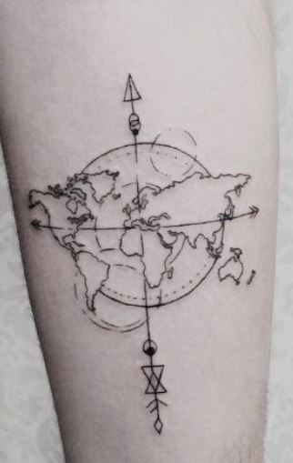 Immagine tatuaggio per chi ama viaggiare