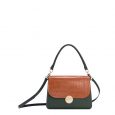 O Bag Glam verde bosco con pattina colore terracotta