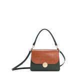 O Bag Glam verde bosco con pattina colore terracotta