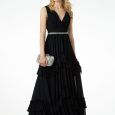 Abito lungo da cerimonia Liu Jo collezione inverno 2018 2019 colore nero