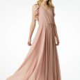 Abito lungo da cerimonia Liu Jo collezione inverno 2018 2019 prezzo 249 euro colore nude