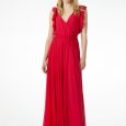 Abito lungo da cerimonia Liu Jo collezione inverno 2018 2019 prezzo 249 euro colore rosso corallo