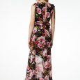 Abito lungo da cerimonia Liu Jo collezione inverno 2018 2019 prezzo 299 euro fantasia floreale foto retro