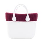 Bordo invernale in lana coste inglese borsa O Bag Mini colore bordeaux