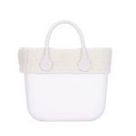 Borsa O Bag Mini nuovo bordo invernale in lana punto riso colore latte