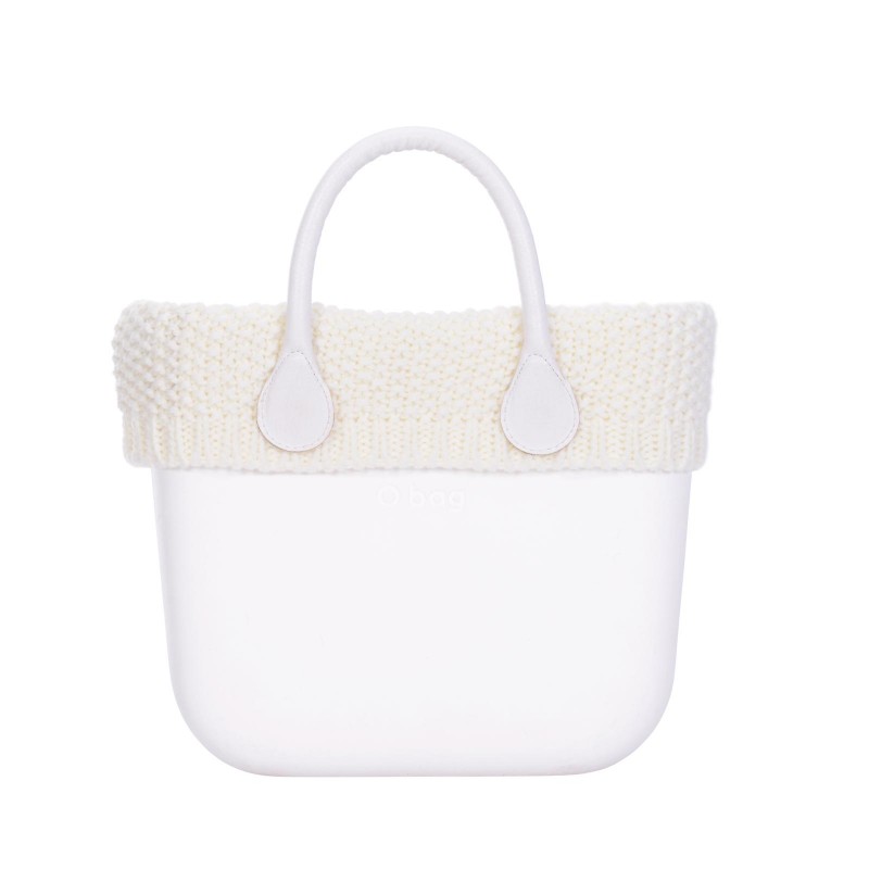 Borsa O Bag Mini nuovo bordo invernale in lana punto riso colore latte