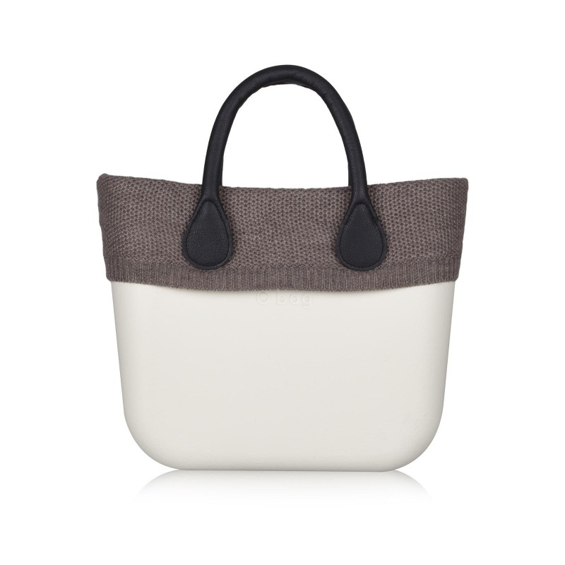 Borsa O Bag Mini nuovo bordo invernale in lana punto riso tortora