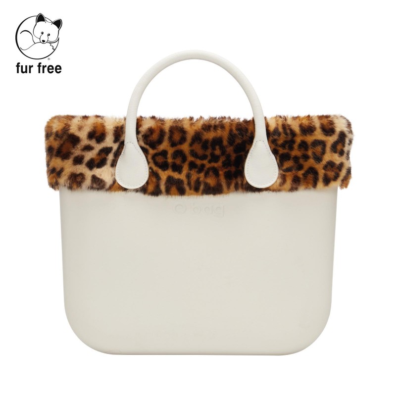 Nuova borsa O Bag con bordo in ecopelliccia leopardata