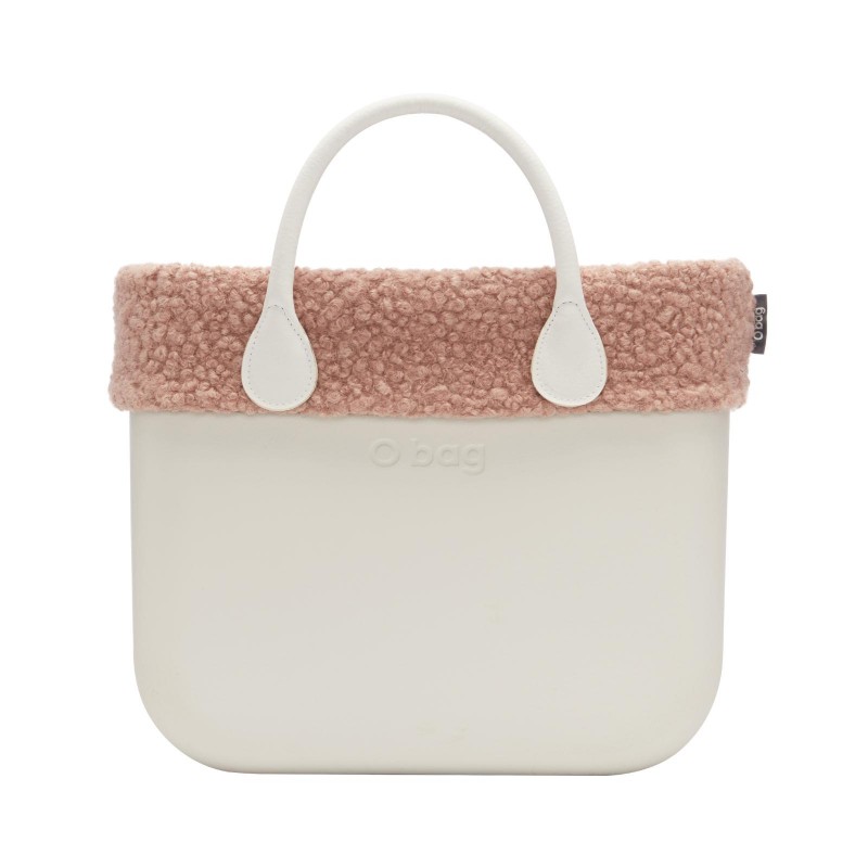 Nuovo Bordo Borsa O Bag in tessuto boucle rosa smoke inverno 2018 2019 prezzo 39 euro