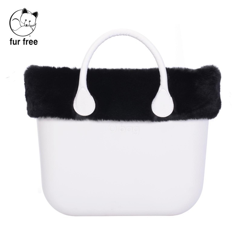 Nuovo Bordo borsa o bag in ecopelliccia lapin nero inverno 2018 2019