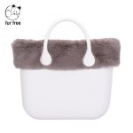 Nuovo Bordo borsa o bag in ecopelliccia lapin tortora inverno 2018 2019
