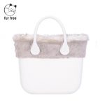 Nuovo Bordo o bag mini in ecopelliccia lapin brinato colore tortora inverno 2018 2019