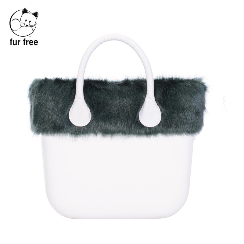 Nuovo Bordo o bag mini in ecopelliccia volpetta verde bosco inverno 2018 2019