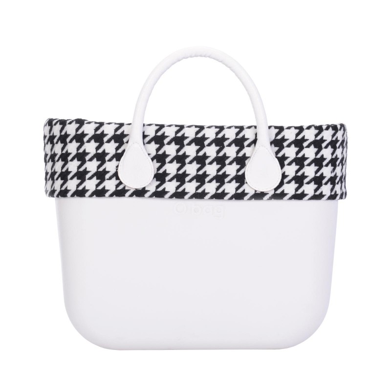 Nuovo bordo invernale O Bag in tessuto fantasia maxi pied de poule