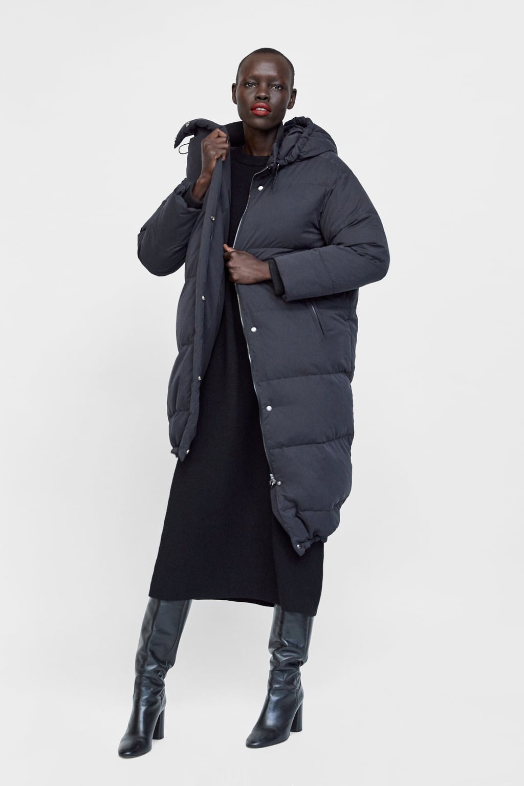 Caldo piumino lungo oversize Zara inverno 2019