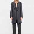 Cappotto a un bottone fantasia spigata Zara collezione inverno 2018 2019