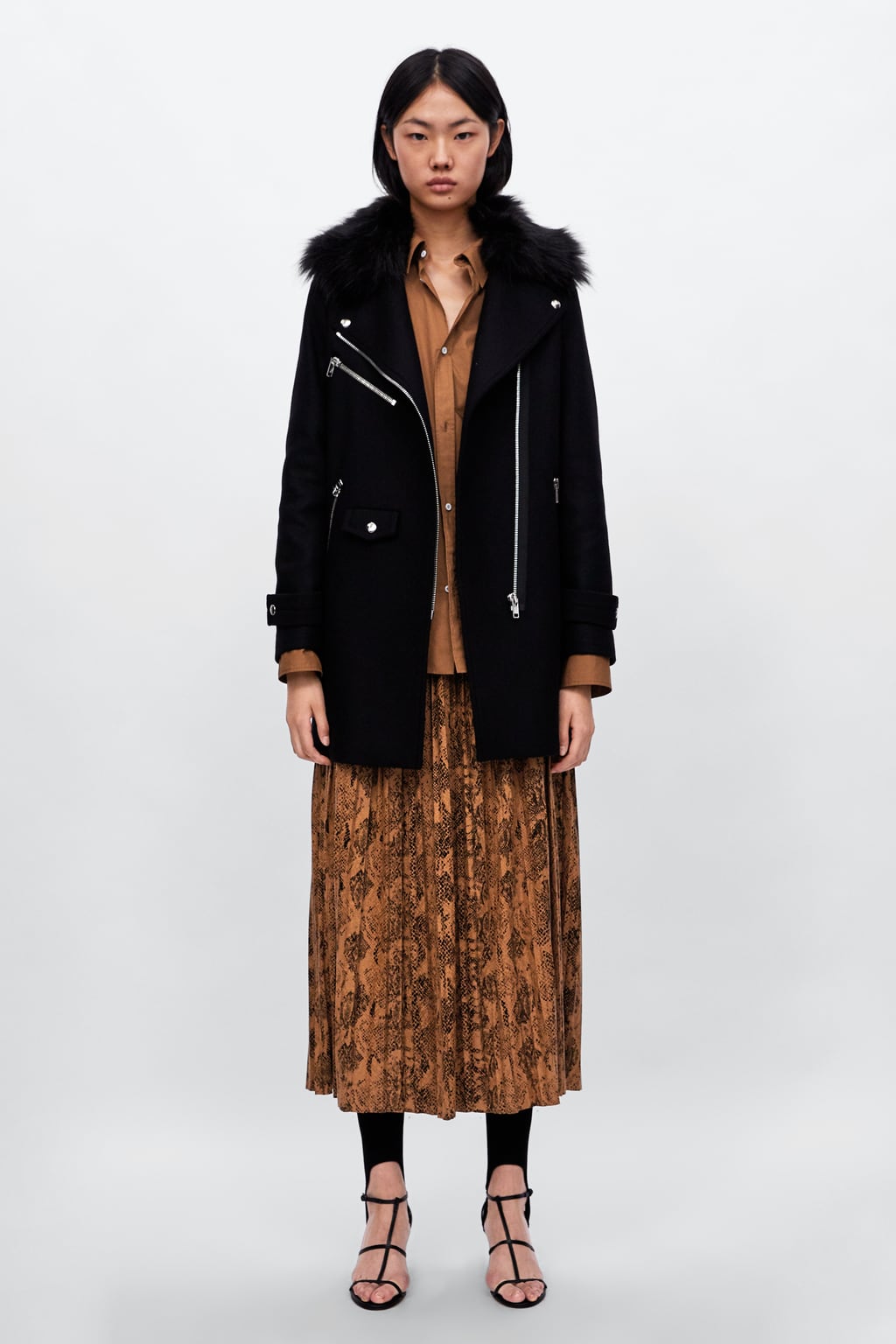 Cappotto biker con zip Zara prezzo 139 euro