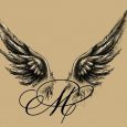 Idea disegno ali di angelo aperte con lettera iniziale nome