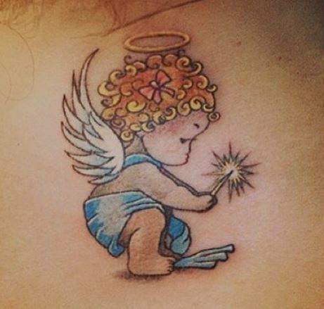 Tatuaggio piccolo angioletto cherubino
