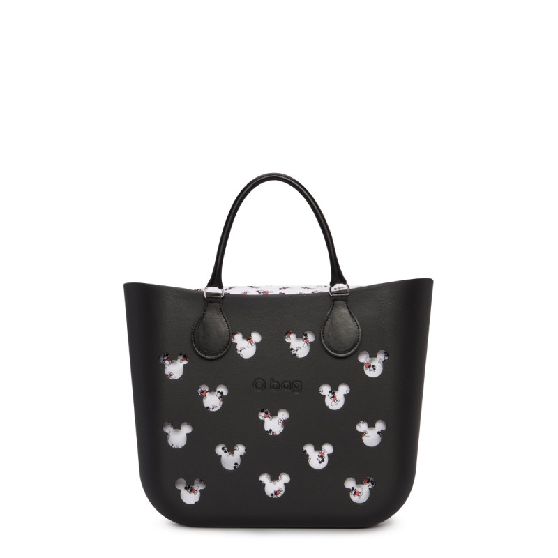Borsa O Bag nera con icone di Topolino prezzo 108 euro