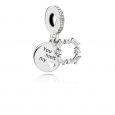 Charm Pandora incisione ghiacciata