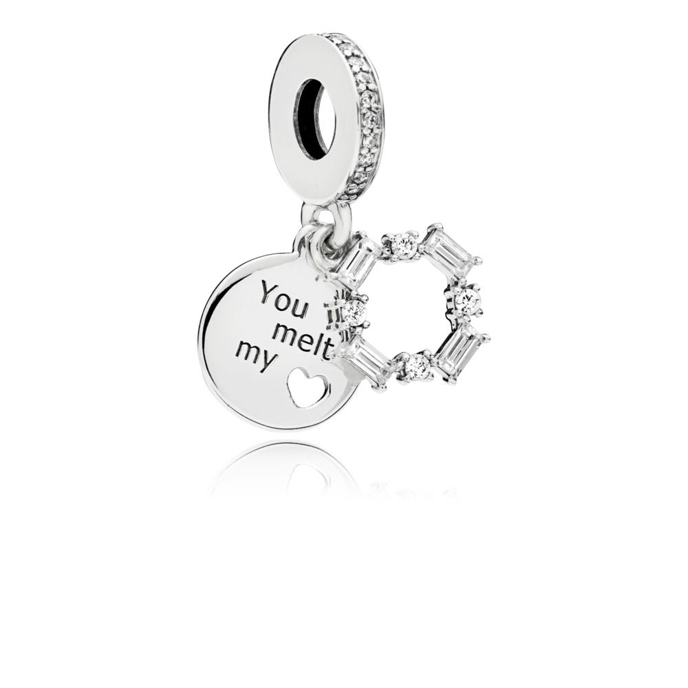 Charm Pandora incisione ghiacciata