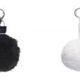 Pom Pom O Bag in cotone bianco e nero