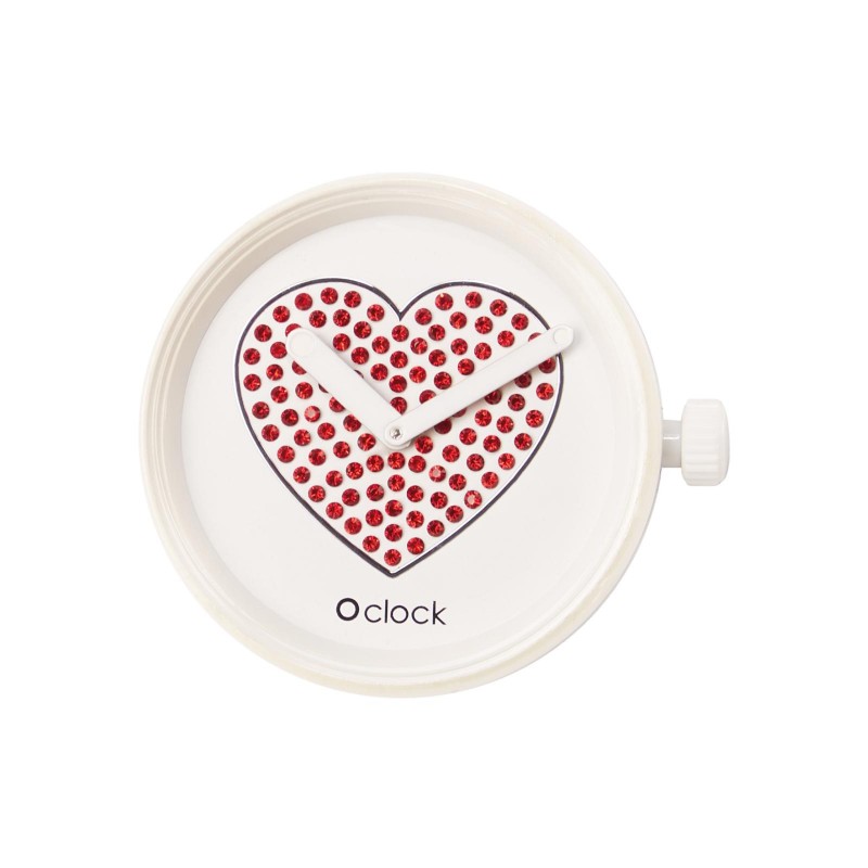 Meccanismo O Clock Sparkling heart rosso per orologio O Bag