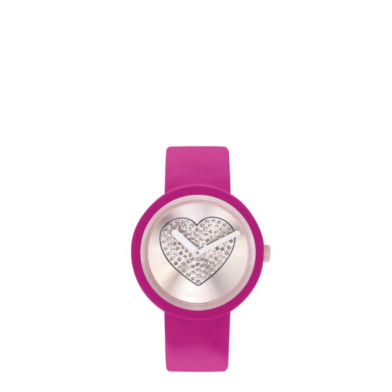 Orologio O Clock magenta con meccanismo cuore cipria 2019