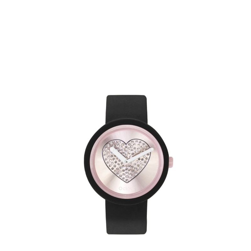 Orologio O Clock nero con meccanismo cuore cipria 2019