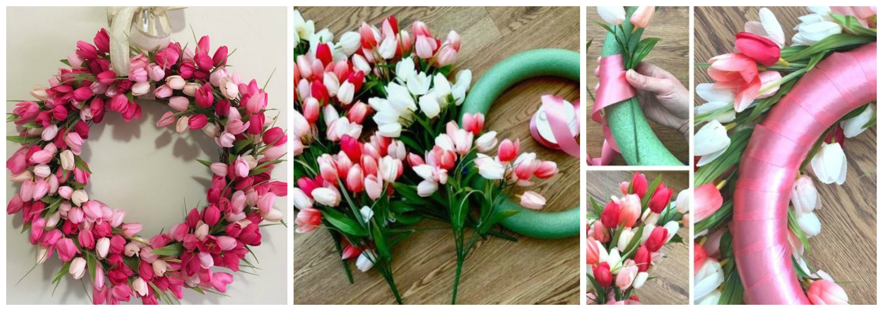 Idea Ghirlanda primaverile fai da te con tulipani