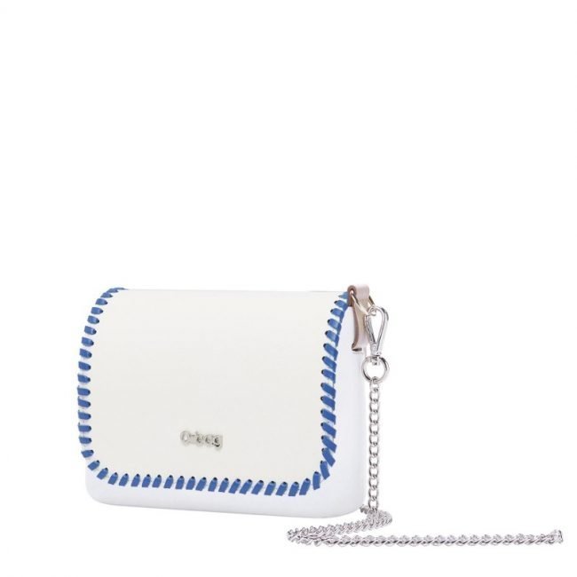 Pattina borsa O Bag Pocket collezione primavera estate 2019 con profilo blu cobalto Pattina borsa O Bag Pocket collezione primavera estate 2019 con profilo blu cobalto