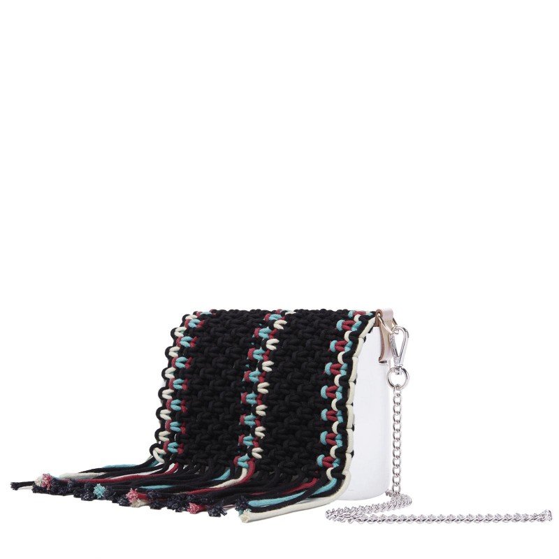 Pattina borsa O Bag Pocket collezione primavera estate 2019 in cotone con frange