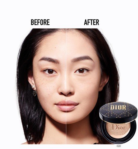 Prima e Dopo applicazione fondotinta cushion Dior Forever 2019 Prima e Dopo applicazione fondotinta cushion Dior Forever 2019
