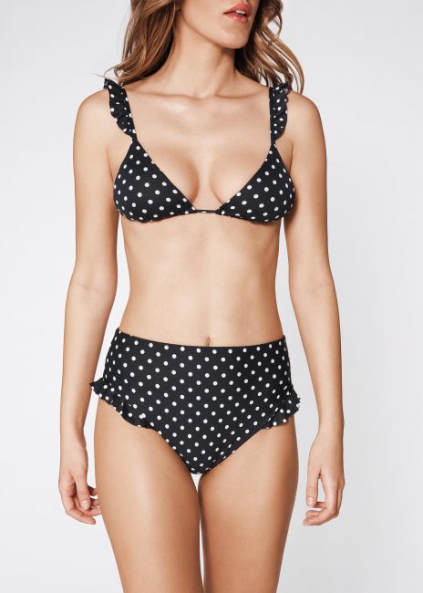 Bikini Calzedonia a pois modello Dalila con slip a vita alta estate 2019 Bikini Calzedonia a pois modello Dalila con slip a vita alta estate 2019