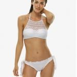 Bikini con top bralette in pizzo crochet bianco Lovable 2019